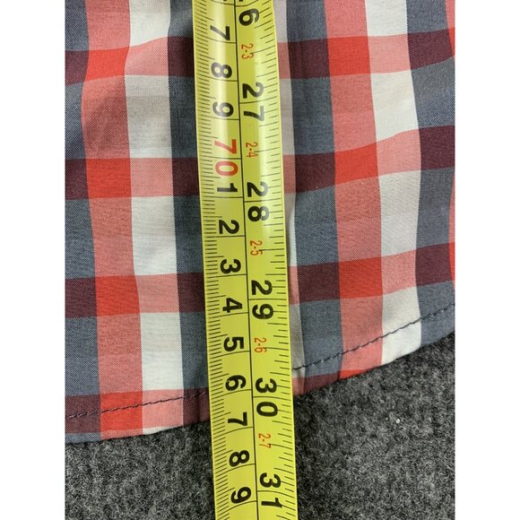 TILLEY Endurables Mens  Short Sleeve Button Up Shirt Size M Red/Gray - Picture 6 of 7